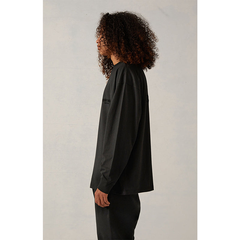 SS22 Essentials LShirt (Black Velvety Print LShirt)
